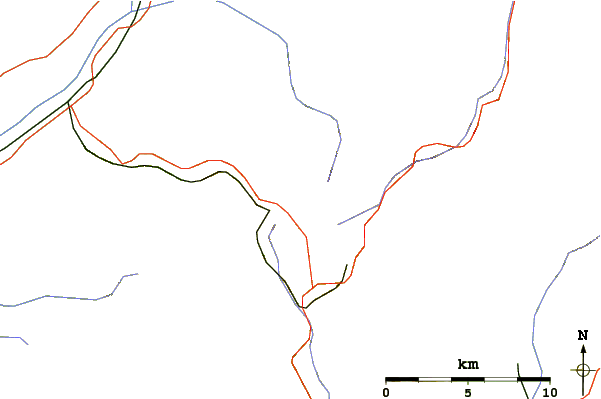 Roads and rivers around Strážov (Slovakia)