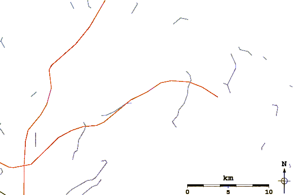 Roads and rivers around Sturgeon Lake Caldera