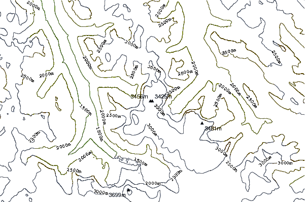 Mountain peaks around Stutfield Peak