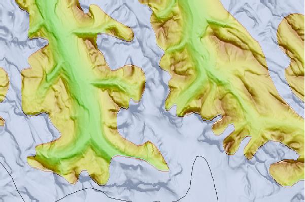 Surf breaks located close to Stutfield Peak