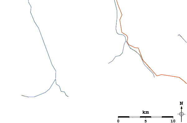 Roads and rivers around Stutfield Peak