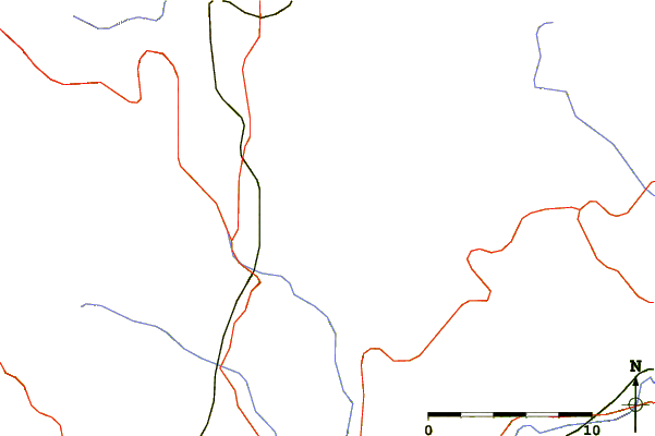 Roads and rivers around Subjel (mountain)