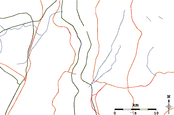 Roads and rivers around Sugarloaf Hill (Hudson Highlands)