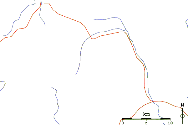 Roads and rivers around Sugarloaf Mountain (Franklin County, Maine)