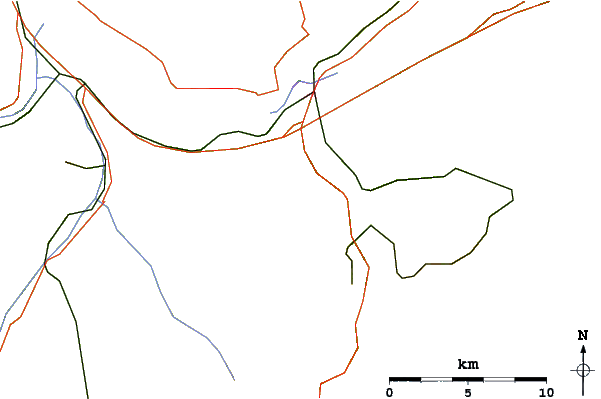 Roads and rivers around Sulegg