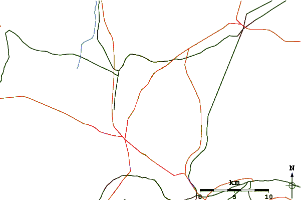 Roads and rivers around Sulfur Springs Mountain