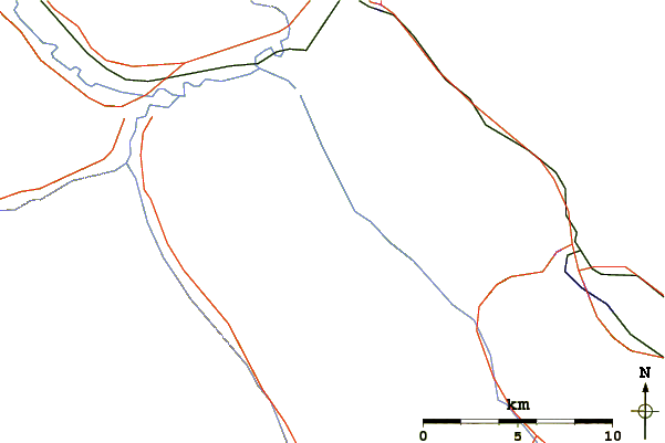 Roads and rivers around Sulphur Mountain