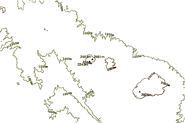 Mountain peaks around Sumbing