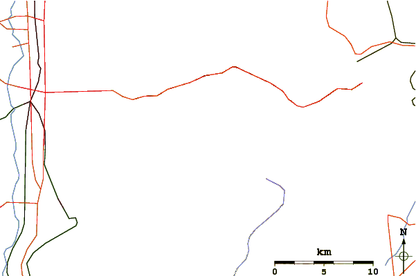 Roads and rivers around Sundial Peak