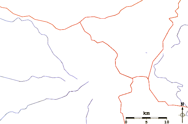 Roads and rivers around Sunrise Peak (Arizona)