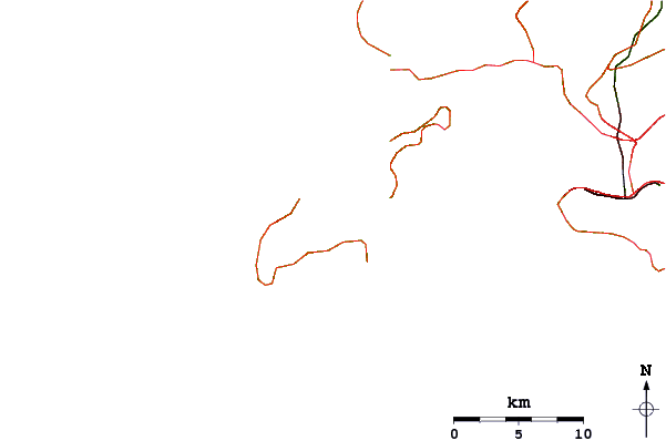 Roads and rivers around Sunset Peak (大東山)