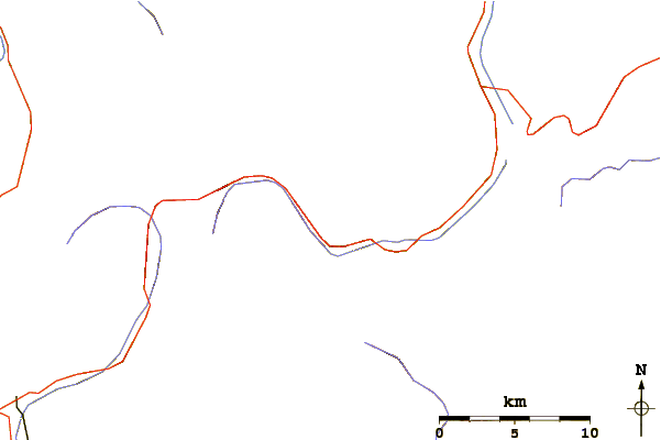 Roads and rivers around Sunshine Peak