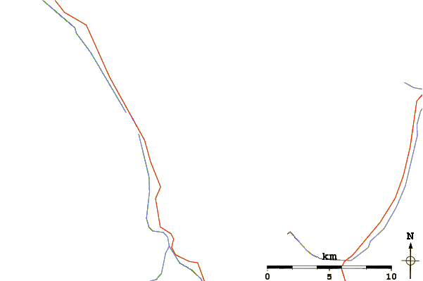 Roads and rivers around Sunwapta Peak