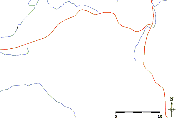 Roads and rivers around Survey Peak