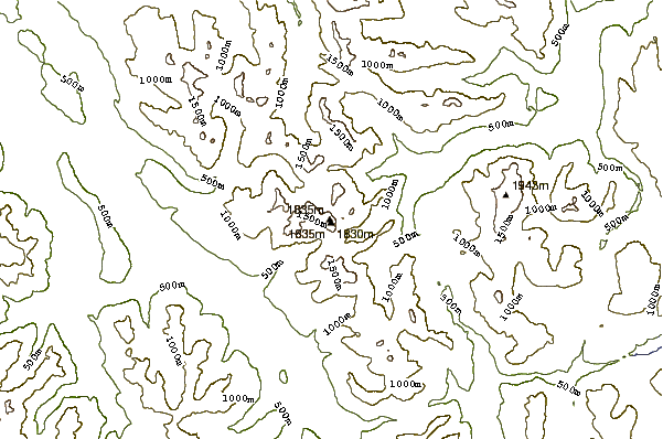 Mountain peaks around Sutton Peak (Sutton Range)