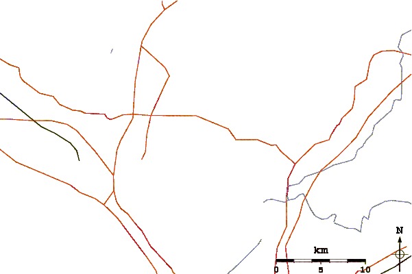 Roads and rivers around Sweat Mountain