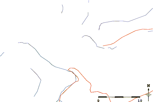 Roads and rivers around Swiftcurrent Mountain