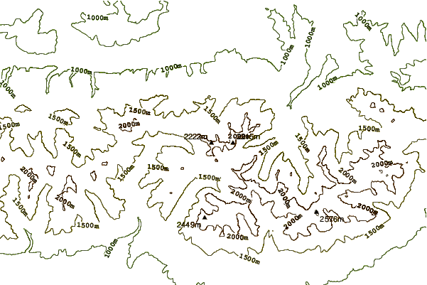 Mountain peaks around Swinica