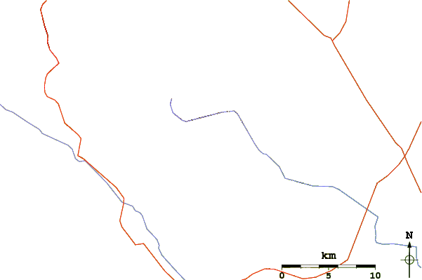 Roads and rivers around Table Mountain (Kings County, California)