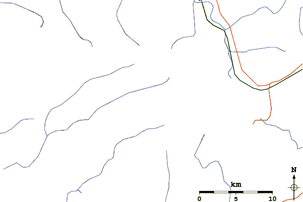 Roads and rivers around Table Mountain (New York)