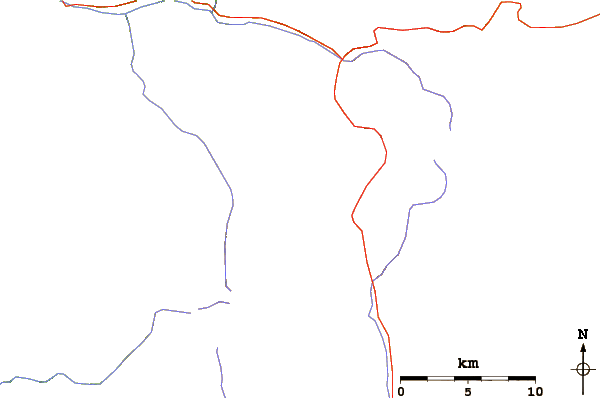 Roads and rivers around Table Mountain (Tulare County, California)