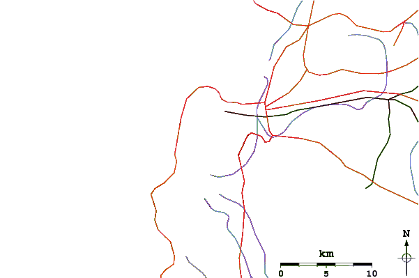 Roads and rivers around Table Mountain