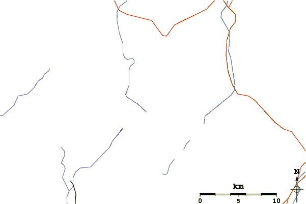 Roads and rivers around Table Top Mountain (New York)