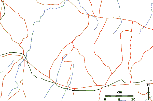 Roads and rivers around Taburete