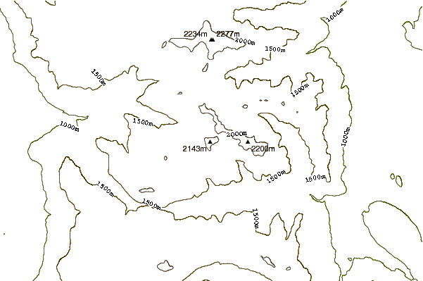 Mountain peaks around Tadeda Peak