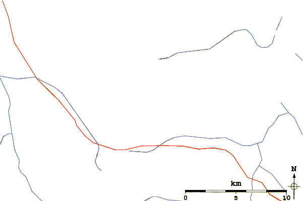 Roads and rivers around Tadeda Peak