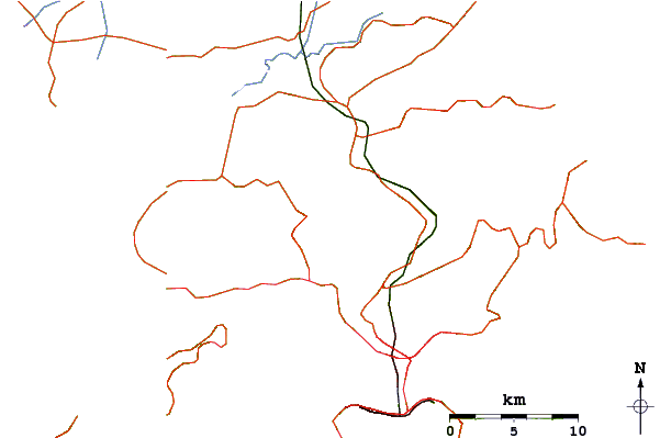 Roads and rivers around Tai Mo Shan (大帽山)