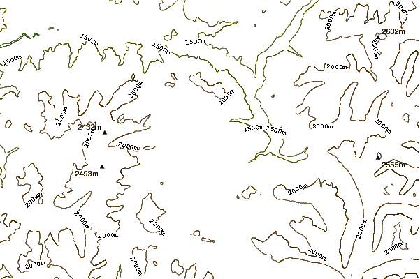 Mountain peaks around Tamarack Mountain