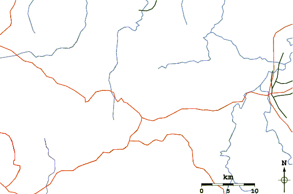 Roads and rivers around Tampomas