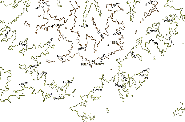 Mountain peaks around Tanasee Bald