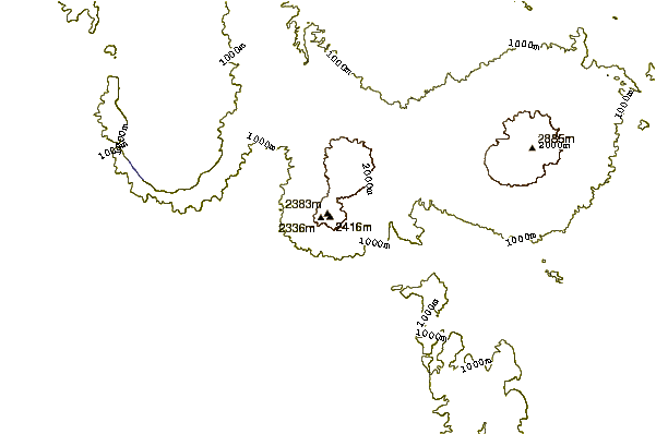 Mountain peaks around Tandikat