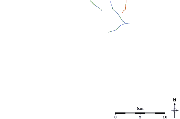 Roads and rivers around Tao-Rusyr Caldera