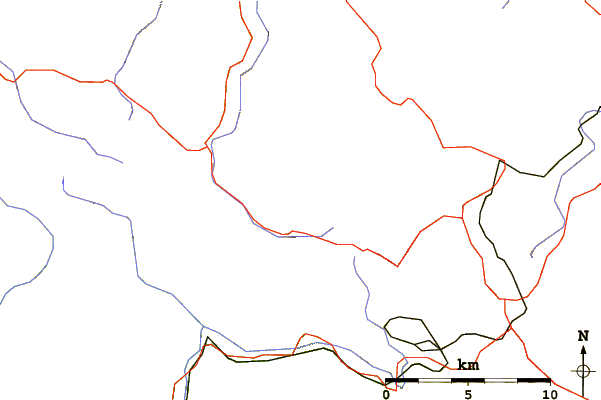 Roads and rivers around Tarnica