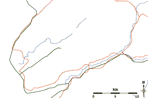 Roads and rivers around Tarren y Gesail