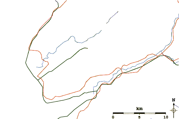 Roads and rivers around Tarrenhendre