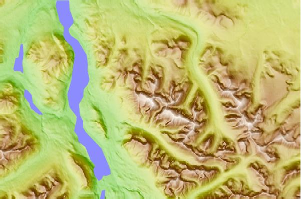 Surf breaks located close to Taseko Mountain