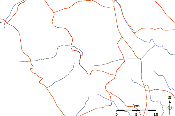 Roads and rivers around Taygetos