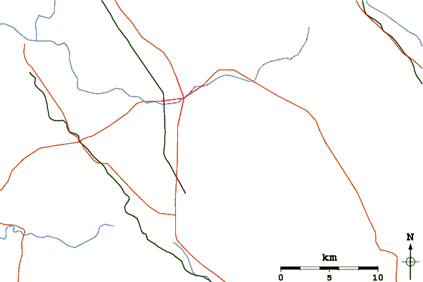 Roads and rivers around Taylor Mountain (Sonoma County, California)