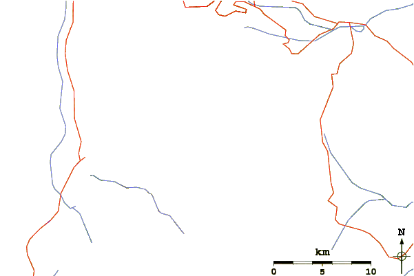 Roads and rivers around Taylor Peak