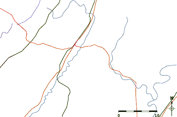 Roads and rivers around Taylor Ridge (Georgia)