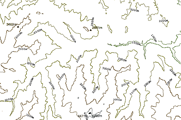 Mountain peaks around Tebulo