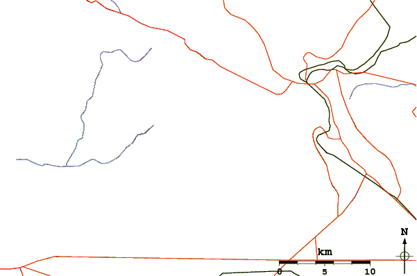 Roads and rivers around Telegraph Peak (California)