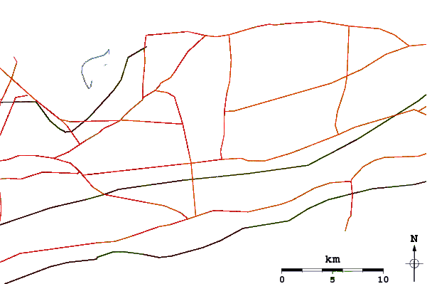 Roads and rivers around Telescope Hill