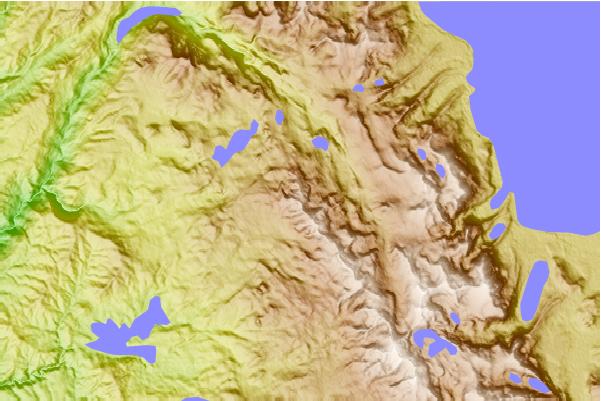 Surf breaks located close to Tells Peak