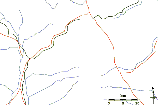 Roads and rivers around Telomoyo