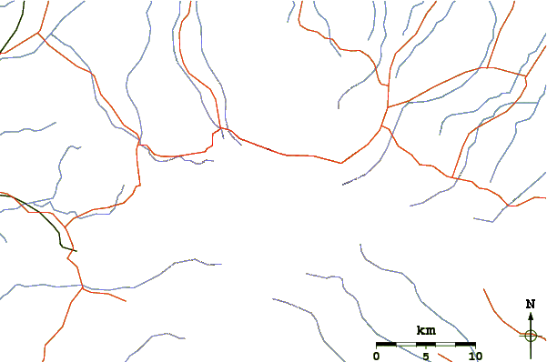 Roads and rivers around Tengger Caldera